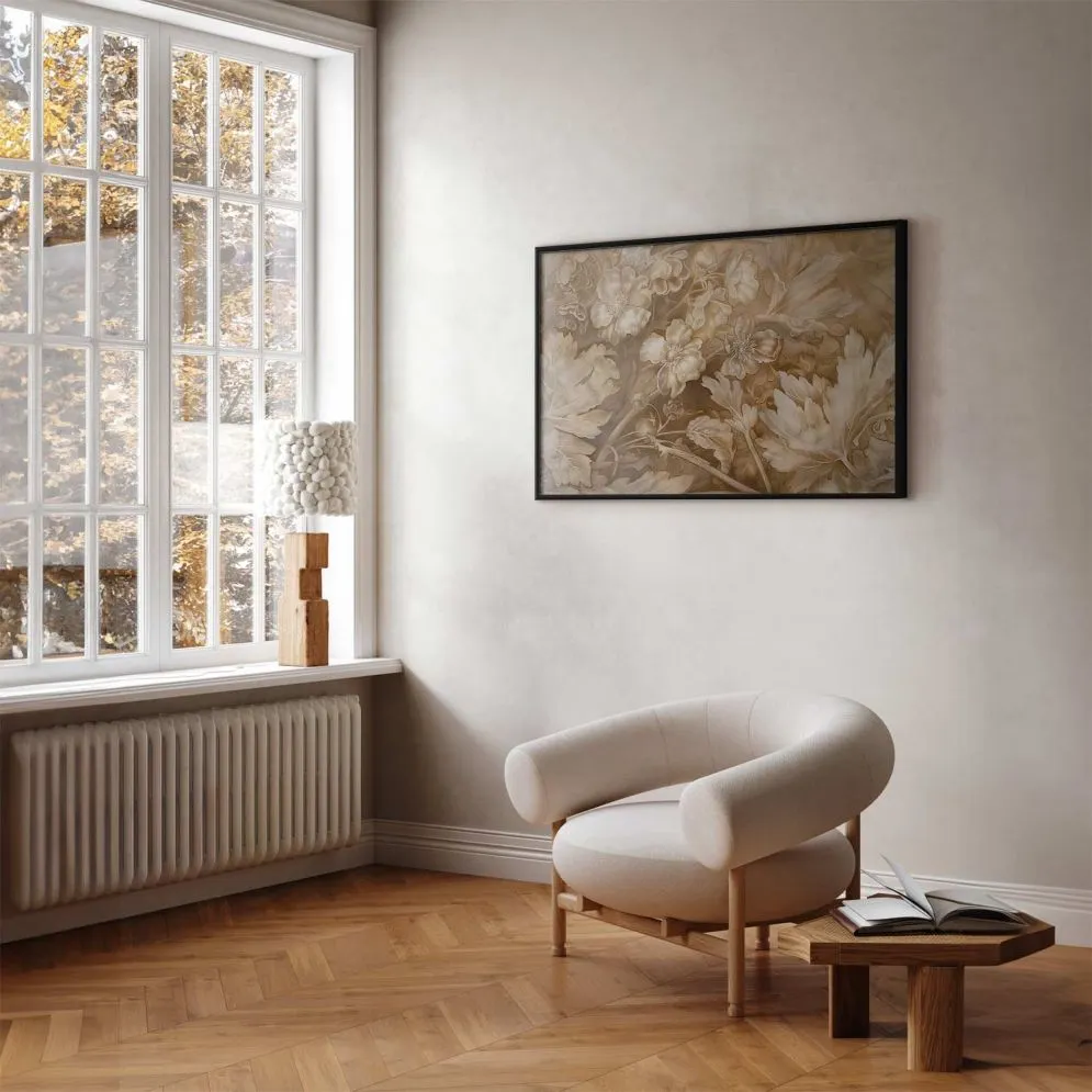 Plakat Ornamenty roślinno-kwiatowe 30x21 cm z ramą czarną bez marginesu | MIRAT.