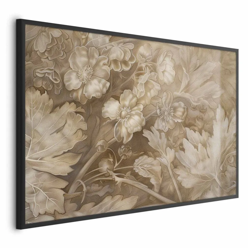 Plakat Ornamenty roślinno-kwiatowe 30x21 cm z ramą czarną bez marginesu | MIRAT.