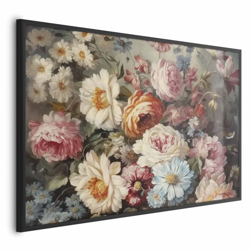 Plakat Zapach ogrodowych kwiatów 30x21 cm z ramą czarną bez marginesu | MIRAT.
