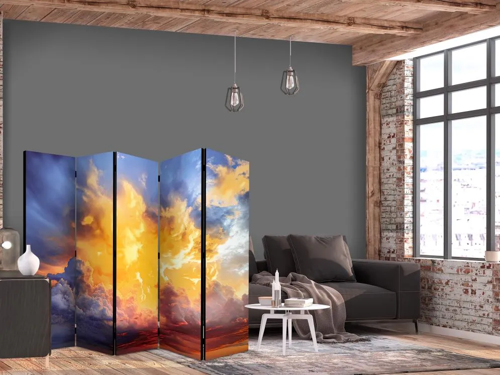 Parawan jednostronny Pejzaże 225x172 cm 5-częściowy wielokolorowy | MIRAT.