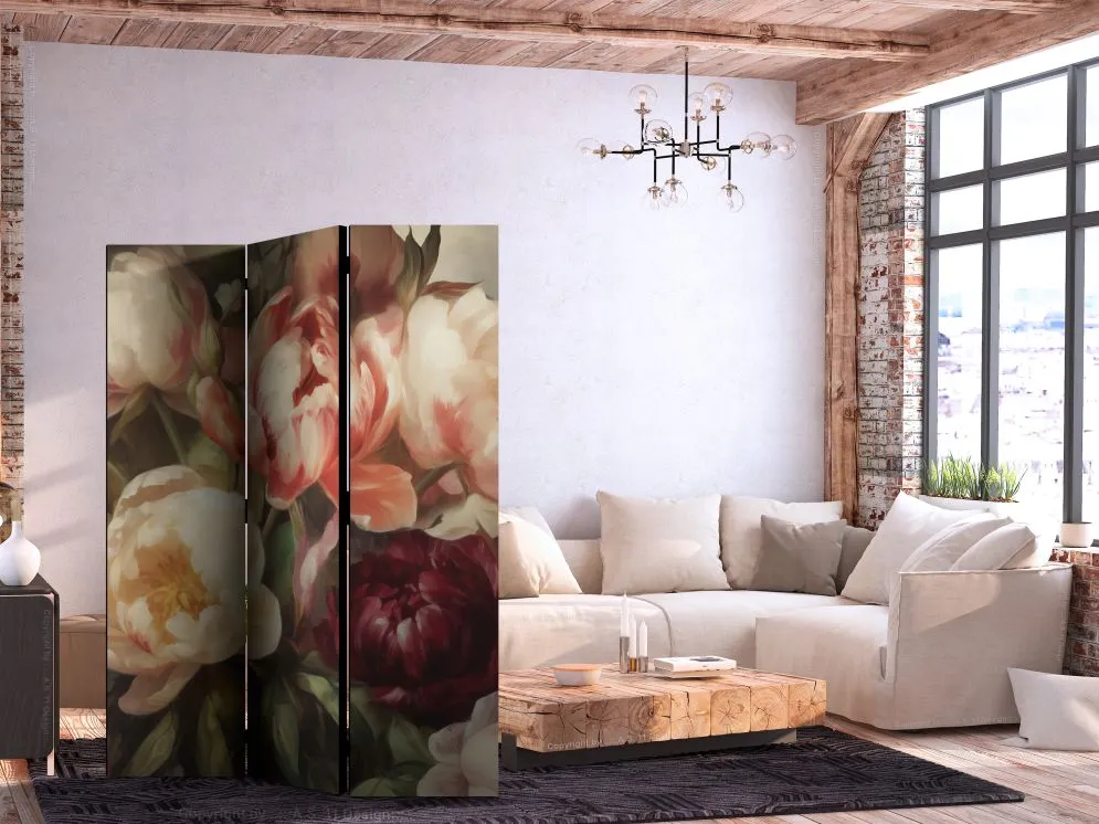 Parawan akustyczny Kwiaty 135x172 cm 3-częściowy wielokolorowy | MIRAT.