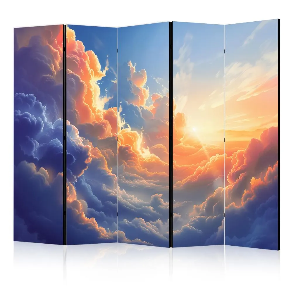 Parawan dwustronny Pejzaże 225x172 cm 5-częściowy szary | MIRAT.