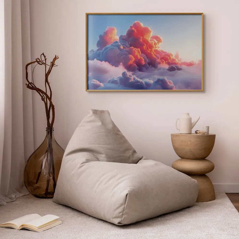 Plakat Zmierzchowy spektakl 90x60 cm z ramą złotą bez marginesu | MIRAT.