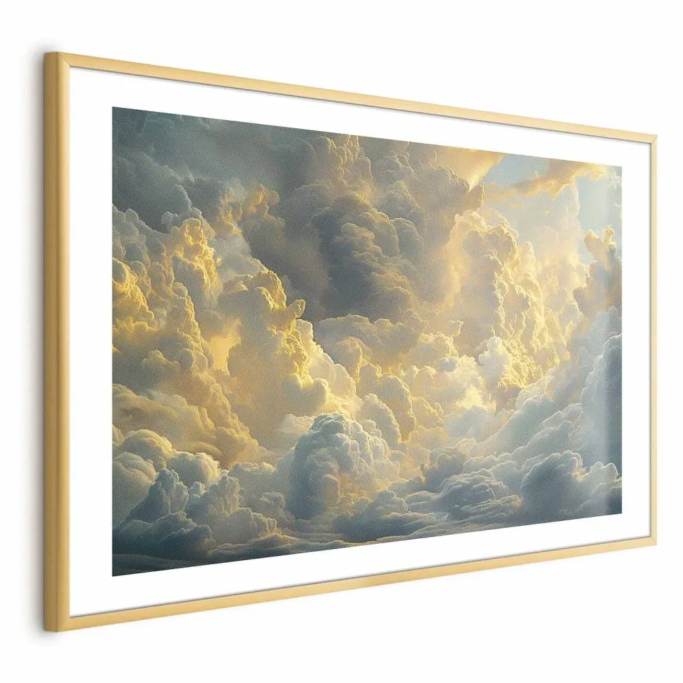 Plakat Ostatnie tchnienie dnia 60x40 cm z ramą złotą z marginesem | MIRAT.