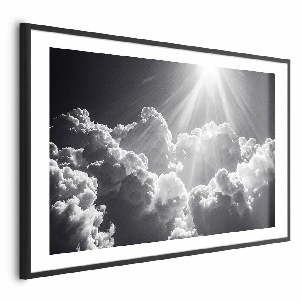 Plakat Nadzieja w chmurach 42x29,7 cm z ramą czarną z marginesem | MIRAT.