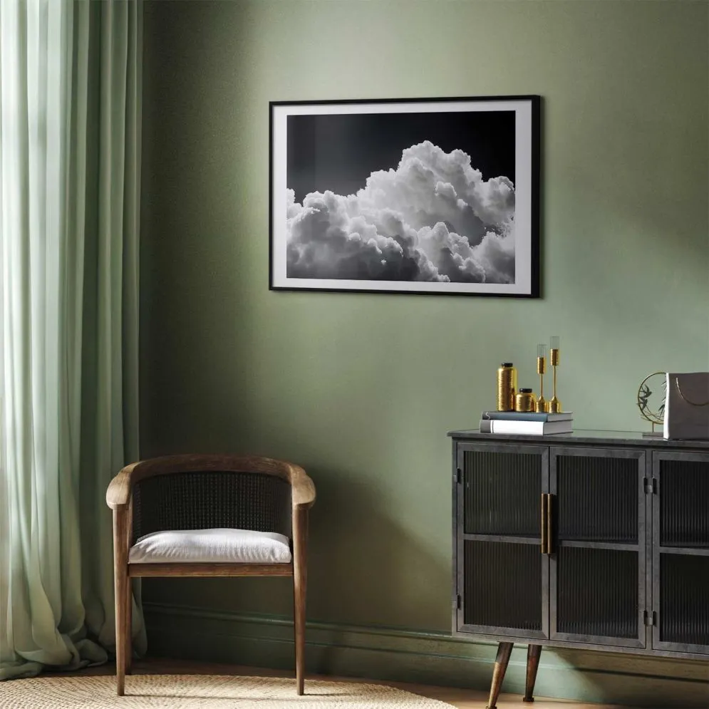 Plakat Gra słonecznego światła 30x21 cm z ramą czarną z marginesem | MIRAT.