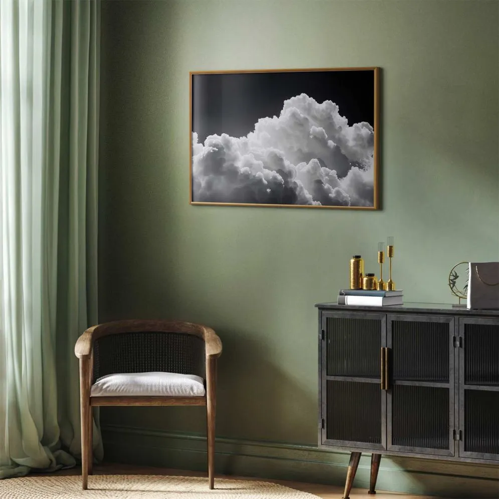 Plakat Gra słonecznego światła 30x21 cm z ramą złotą bez marginesu | MIRAT.