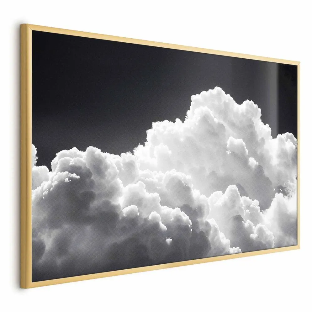 Plakat Gra słonecznego światła 30x21 cm z ramą złotą bez marginesu | MIRAT.