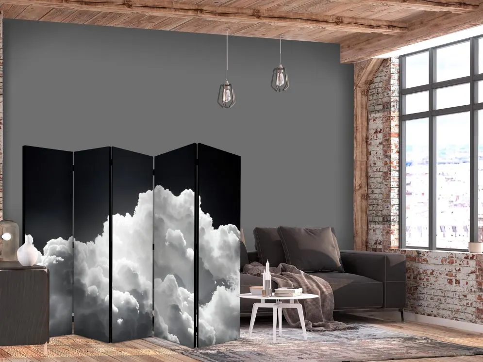 Parawan akustyczny Pejzaże 225x172 cm 3-częściowy czarny | MIRAT.