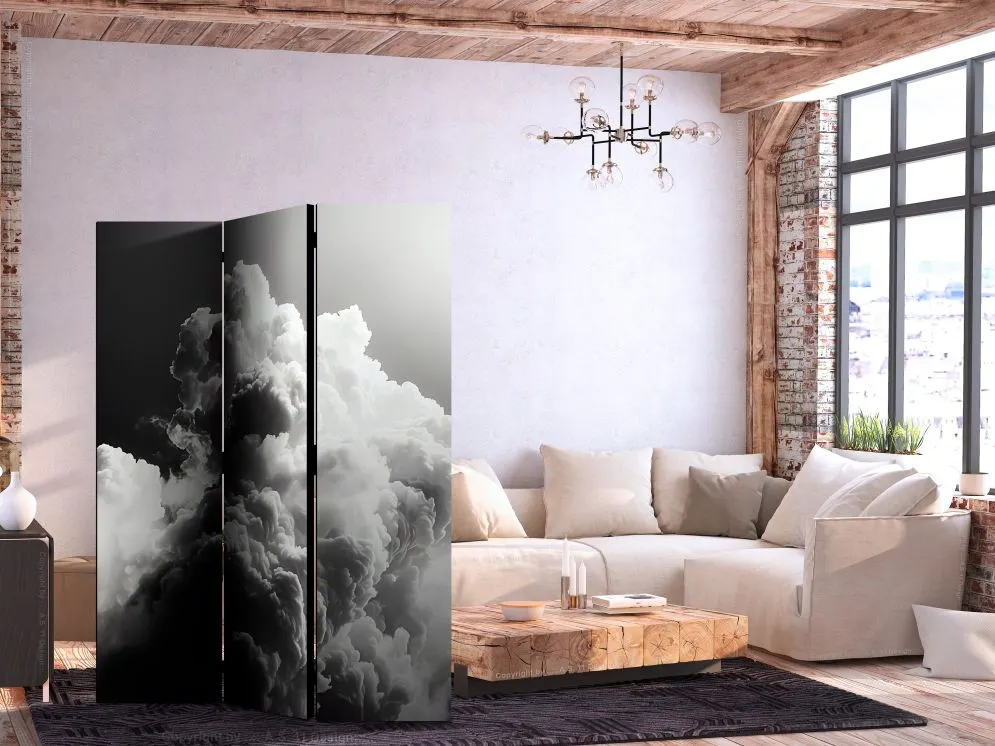 Parawan dwustronny Pejzaże 135x172 cm 3-częściowy szary | MIRAT.