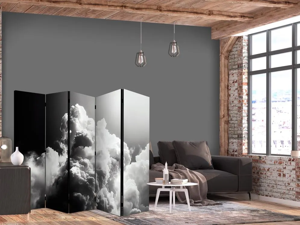 Parawan jednostronny Pejzaże 225x172 cm 5-częściowy szary | MIRAT.