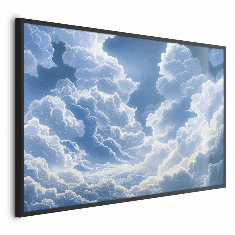 Plakat Niebo i puchate chmury 30x21 cm z ramą czarną bez marginesu | MIRAT.