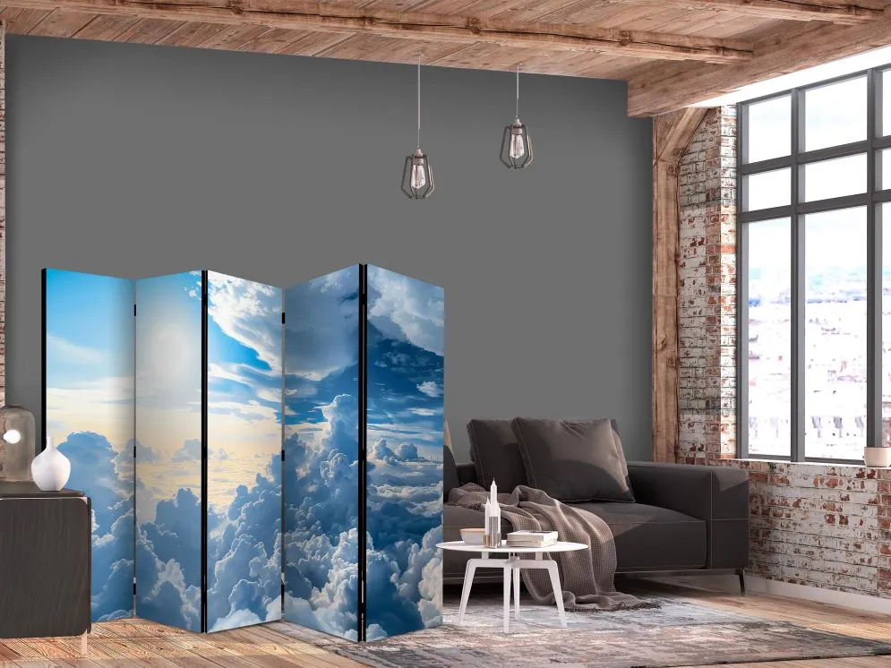 Parawan dwustronny Pejzaże 225x172 cm 5-częściowy niebieski | MIRAT.