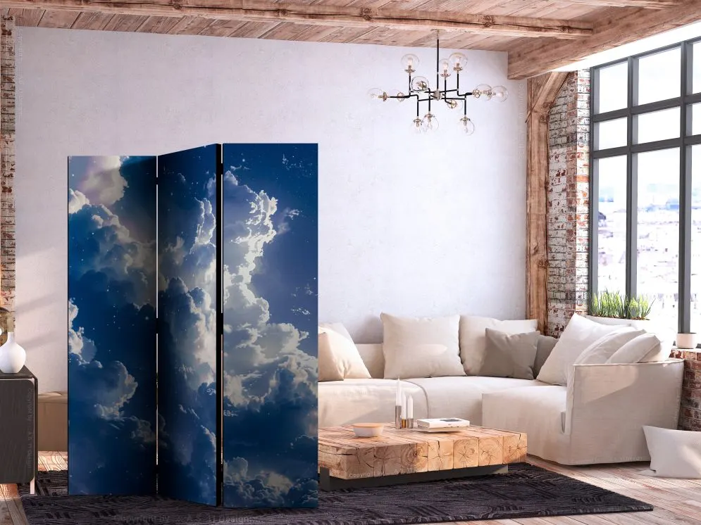 Parawan dwustronny Pejzaże 135x172 cm 3-częściowy niebieski | MIRAT.