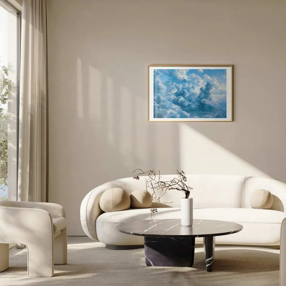 Plakat Ocean w powietrzu 42x29,7 cm z ramą złotą z marginesem | MIRAT.