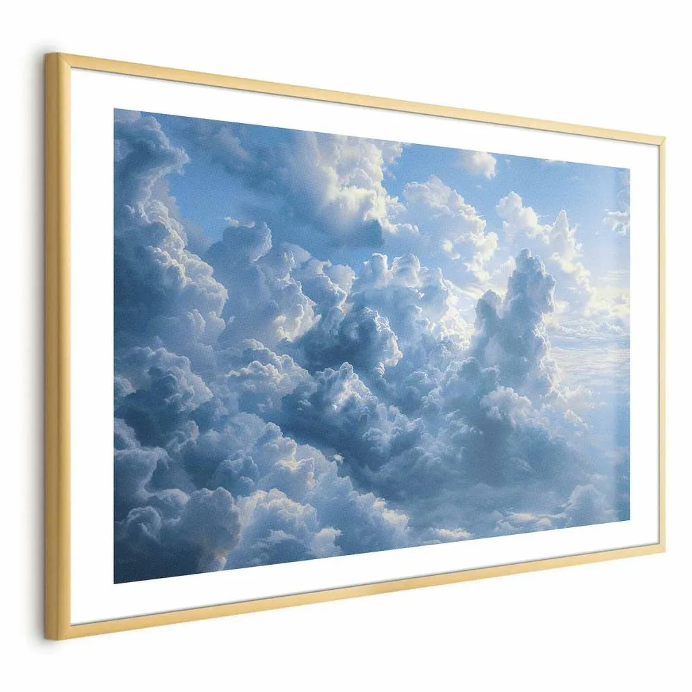 Plakat Ocean w powietrzu 42x29,7 cm z ramą złotą z marginesem | MIRAT.