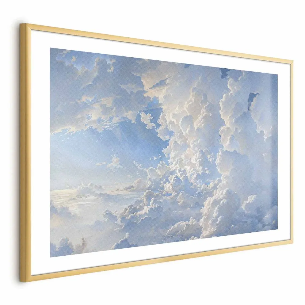 Plakat Obrazy na niebie 30x21 cm z ramą złotą z marginesem | MIRAT.