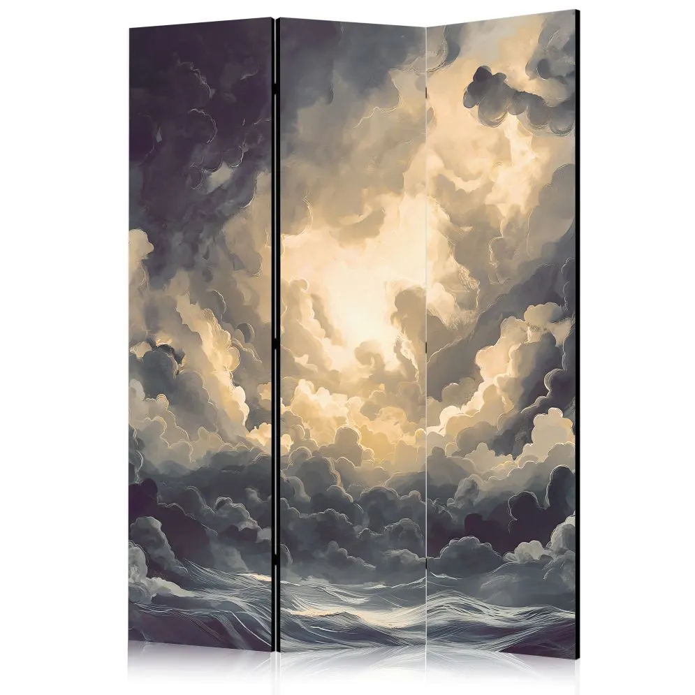 Parawan jednostronny Pejzaże 135x172 cm 3-częściowy szary | MIRAT.