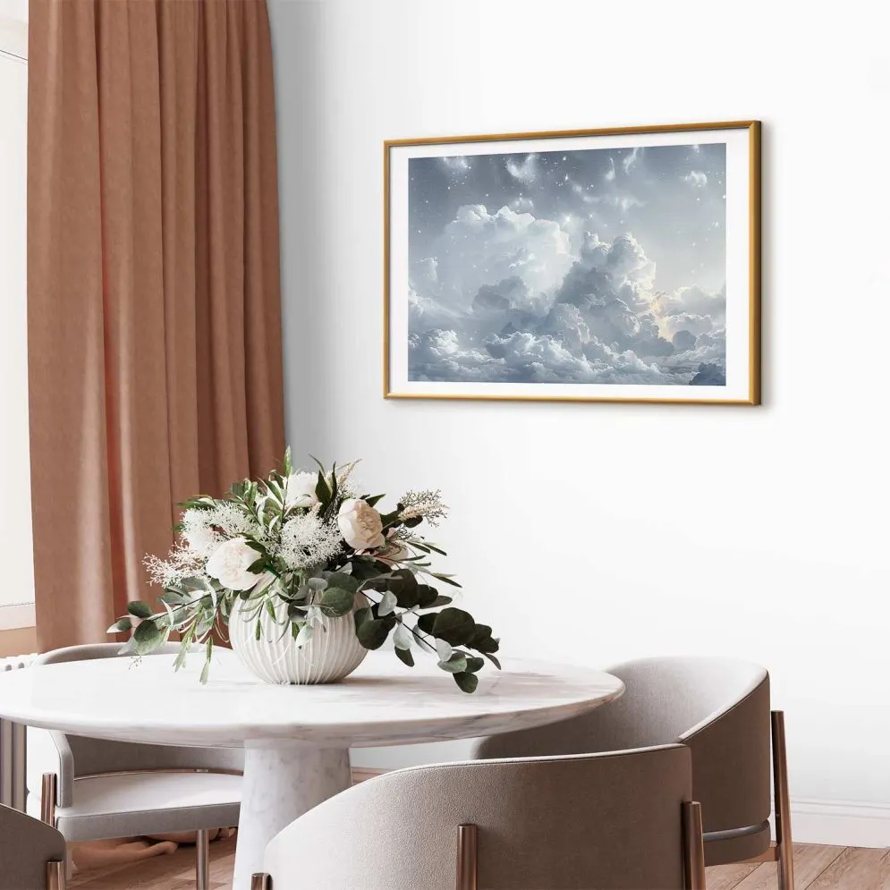 Plakat Astralny spokój 42x29,7cm z ramą złotą z marginesem | MIRAT.  kolekcja b-H-10060-ao-a