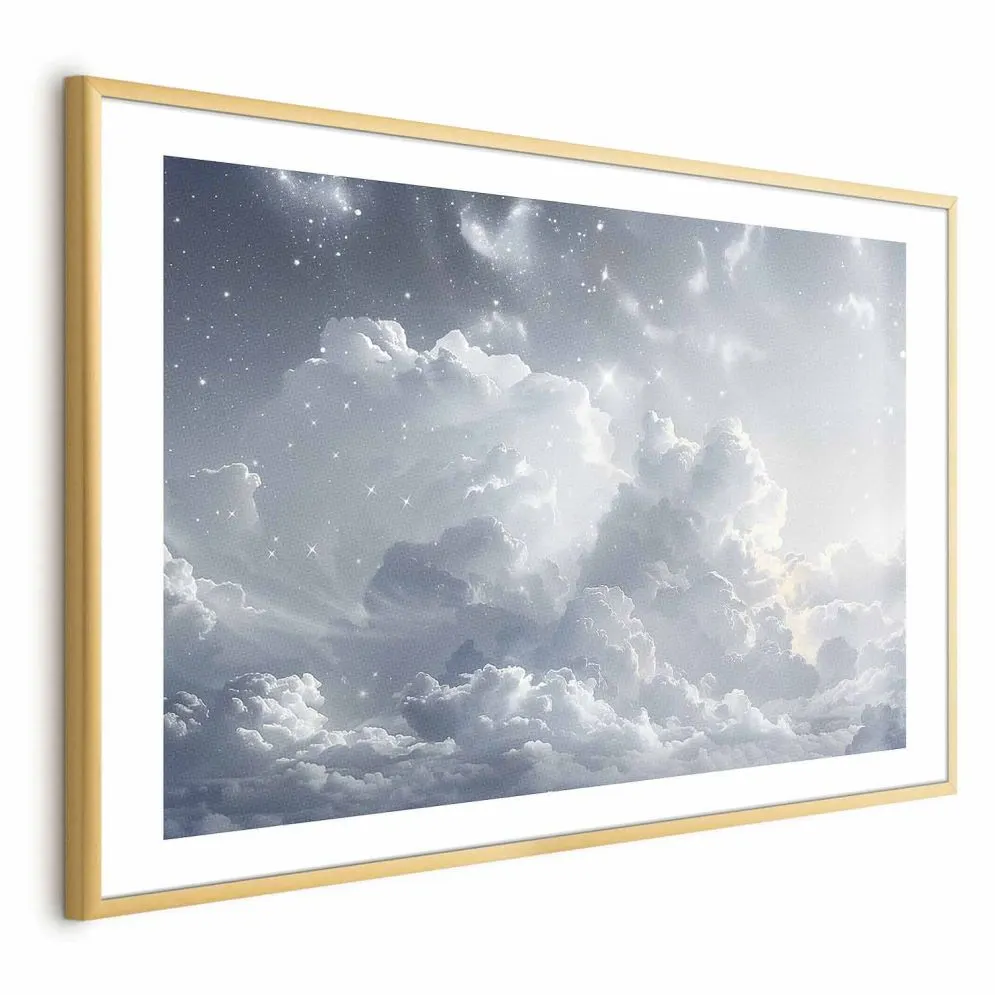 Plakat Astralny spokój 42x29,7cm z ramą złotą z marginesem | MIRAT.  kolekcja b-H-10060-ao-a