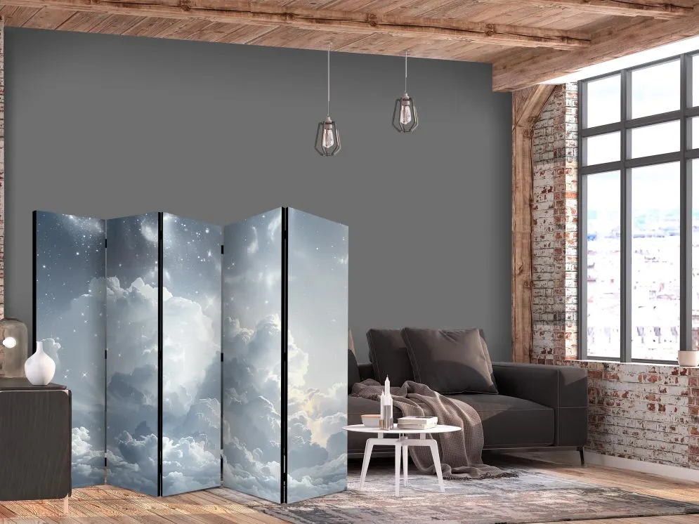 Parawan dwustronny Pejzaże 225x172 cm 5-częściowy szary | MIRAT.