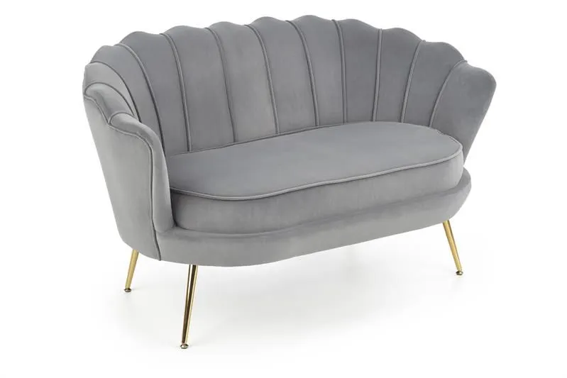 Sofa AMORINITO XL szara muszla na złotych lub czarnych nogach | MIRAT. styl GLAMOUR, PASTELE