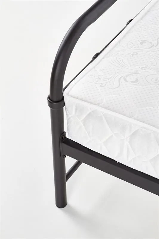 Łóżko LINDA 90x200 czarne metalowe jednoosobowe | MIRAT. styl LOFT