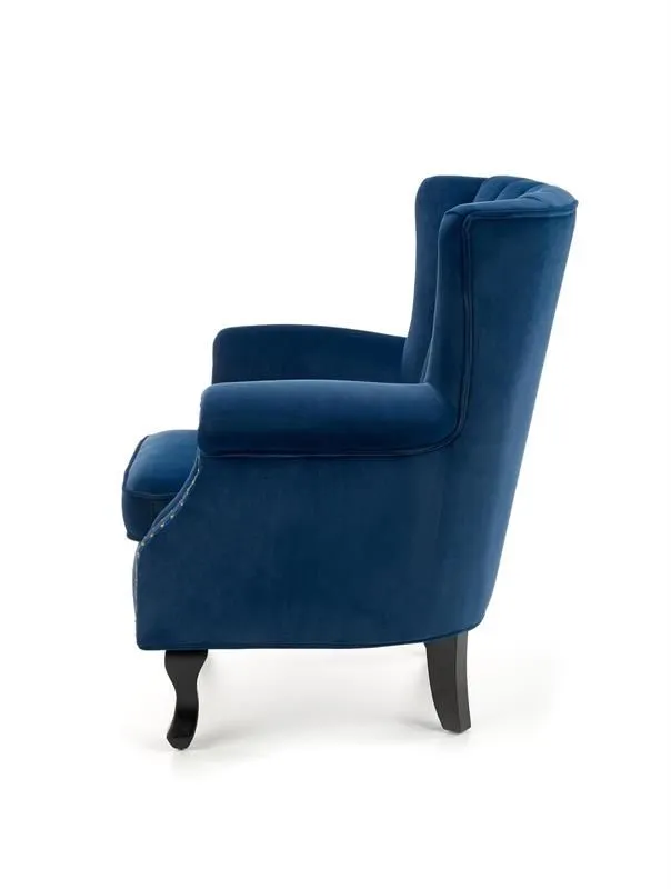 Fotel do salonu TITAN VELVET granatowy w stylu ludwikowskim | MIRAT.