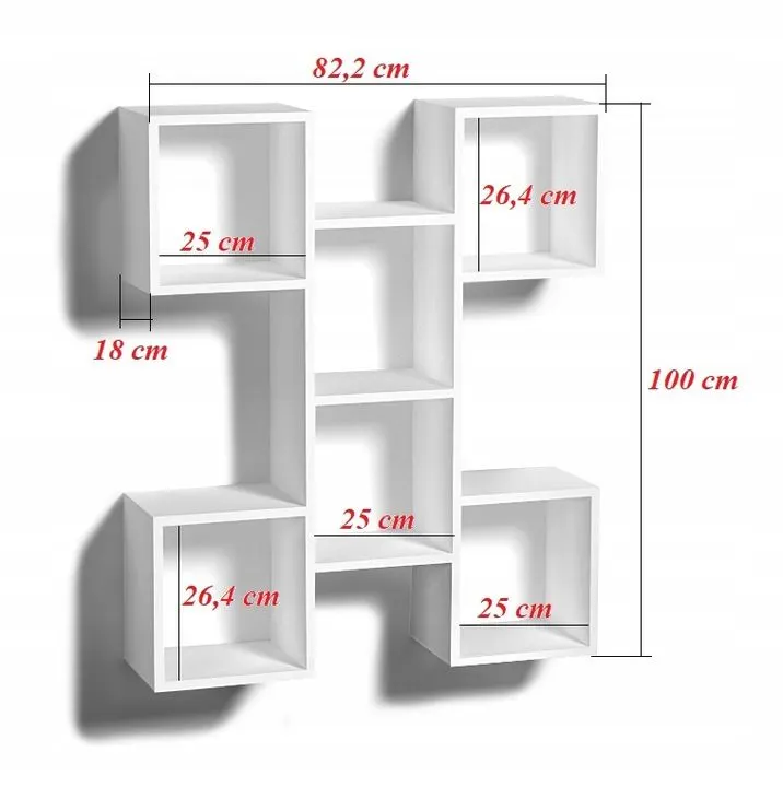 Półka ALESIA 10 orzech wisząca do salonu | MIRAT. styl LOFT