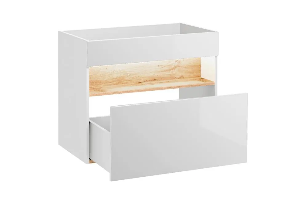 Szafka pod umywalkę BAHAMA 80 cm biała połysk wisząca | MIRAT. w stylu  kolekcja BAHAMA