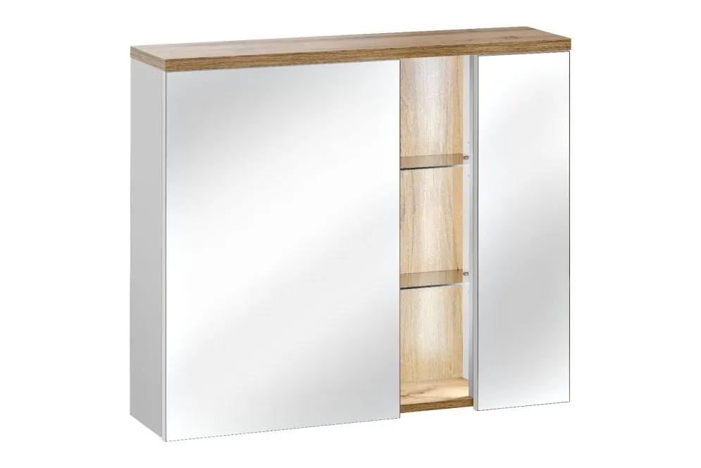 Szafka łazienkowa BAHAMA 80 cm biała z lustrem wisząca | MIRAT. w stylu  kolekcja BAHAMA