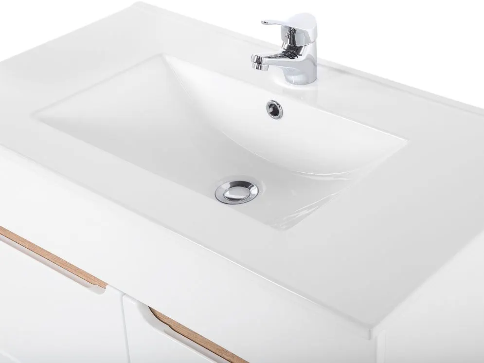 Szafka pod umywalkę BALI 80 cm biały połysk stojąca | MIRAT. w stylu  kolekcja BALI
