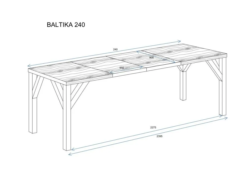 Stół rozkładany BALTIKA 130(240)x90 dąb stirling nowoczesny I sklep meblowy MIRAT. styl LOFT