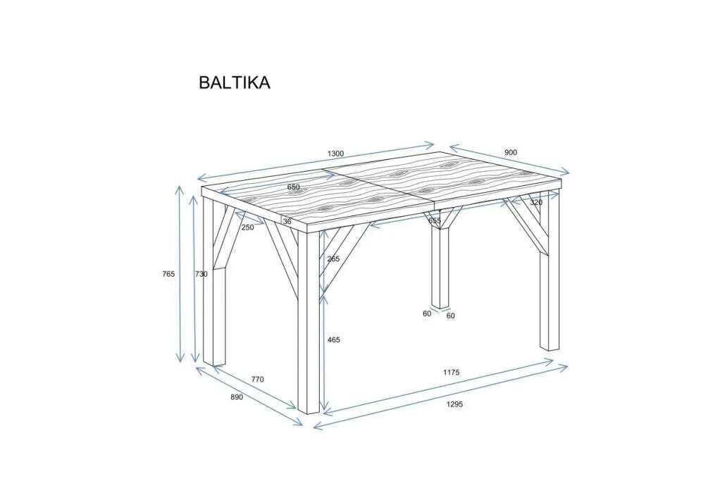 Stół rozkładany BALTIKA 130(185)x90 beton ciemny w stylu industrialnym I sklep meblowy MIRAT. styl LOFT