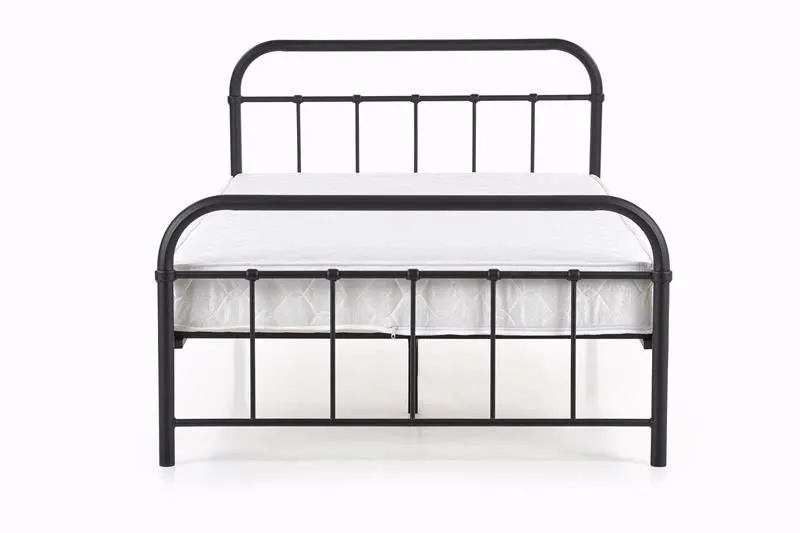 Łóżko LINDA 120x200 czarne metalowe dwuosobowe | MIRAT. styl LOFT
