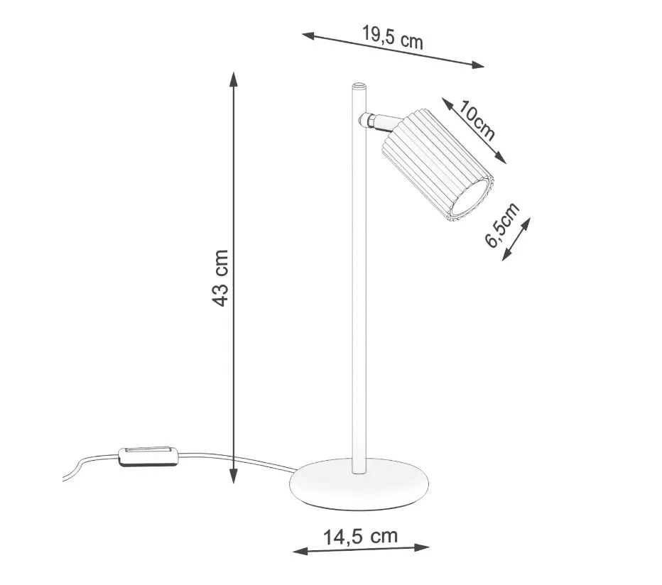 Lampa biurkowa KARBON ochra czerwona ryflowana designerska | sklep MIRAT  kolekcja karbon