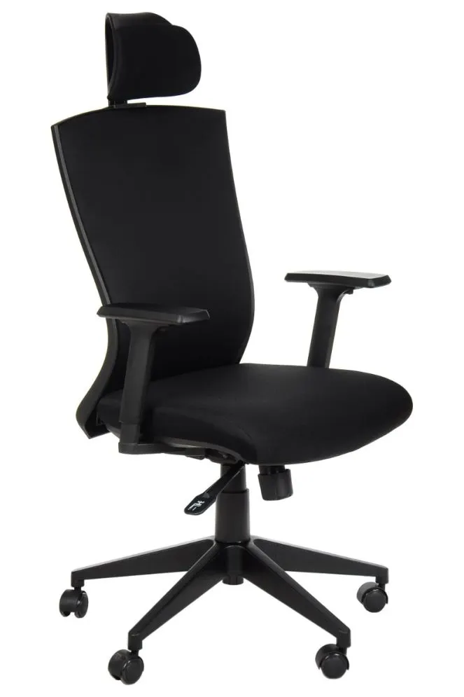 Fotel biurowy HG-0004F czarny ergonomiczny do biura | MIRAT.