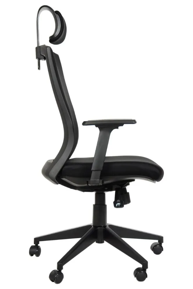 Fotel biurowy HG-0004F czarny ergonomiczny do biura | MIRAT.