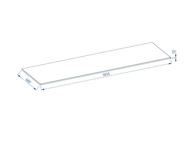Loftowy blat łazienkowy kompaktowy 160 cm czarny struktura kamienia | MIRAT