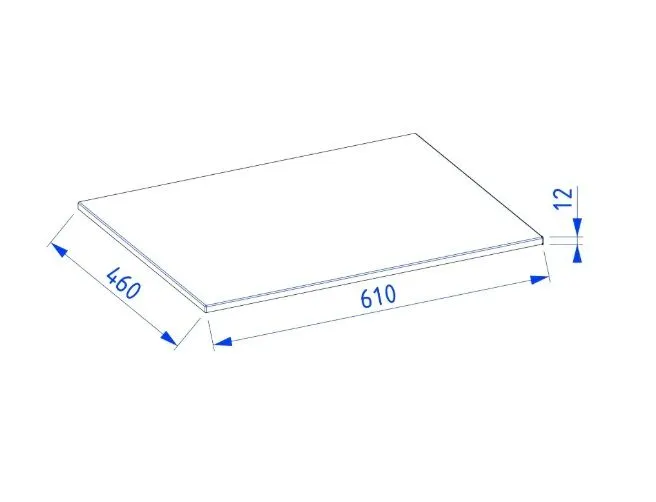 Blat łazienkowy kompaktowy 60 cm czarny struktura kamienia | MIRAT