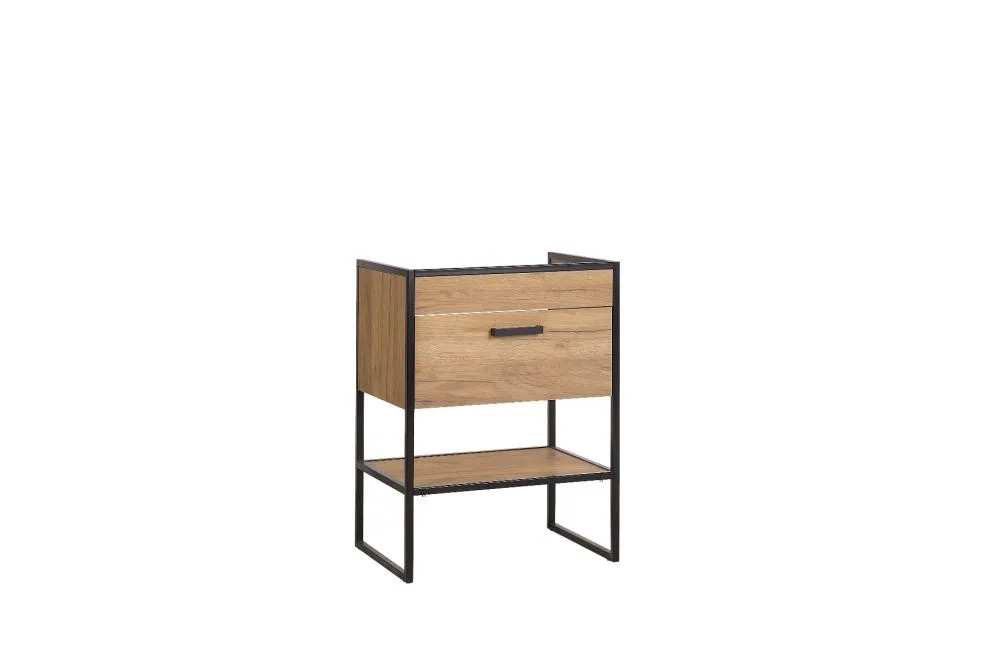 Szafka pod umywalkę BROOKLIN 60 cm dąb craft złoty stojąca | MIRAT. w stylu LOFT kolekcja BROOKLIN