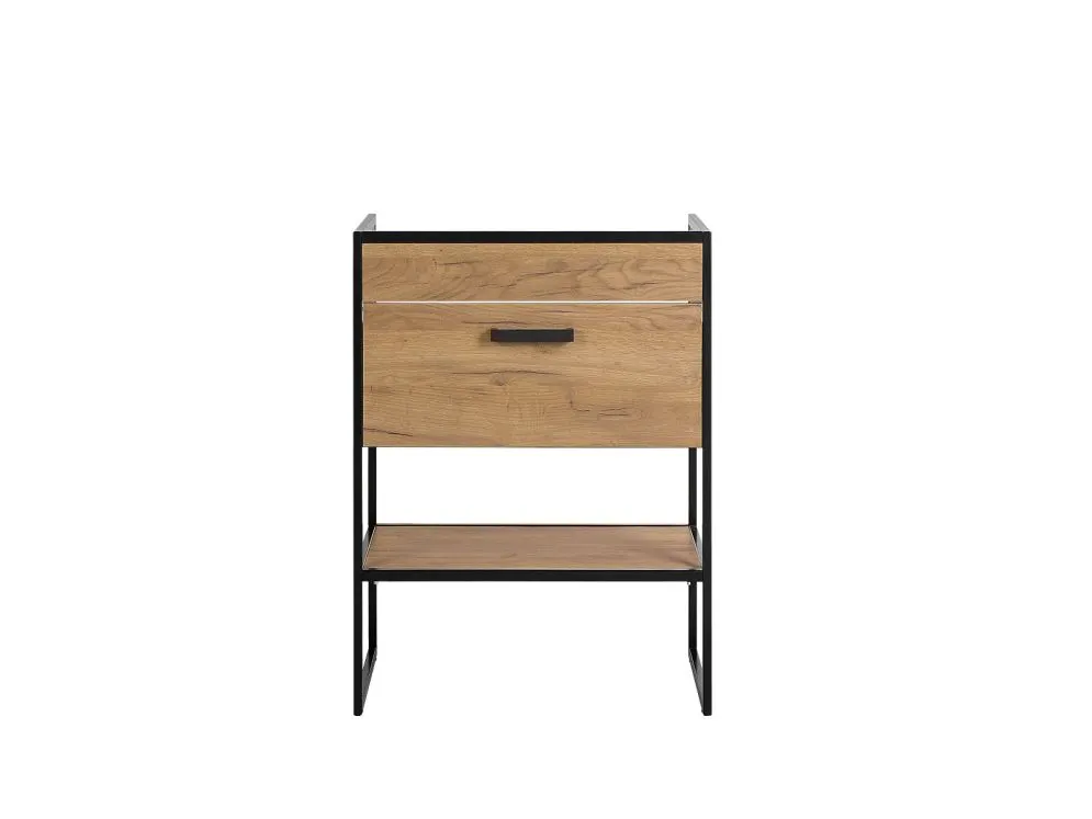 Szafka pod umywalkę BROOKLIN 60 cm dąb craft złoty stojąca | MIRAT. w stylu LOFT kolekcja BROOKLIN