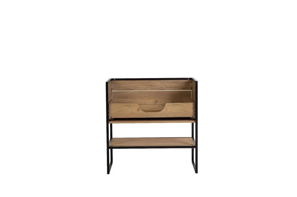 Szafka pod umywalkę BROOKLIN 80 cm dąb craft złoty stojąca szeroka loft | MIRAT. w stylu LOFT kolekcja BROOKLIN