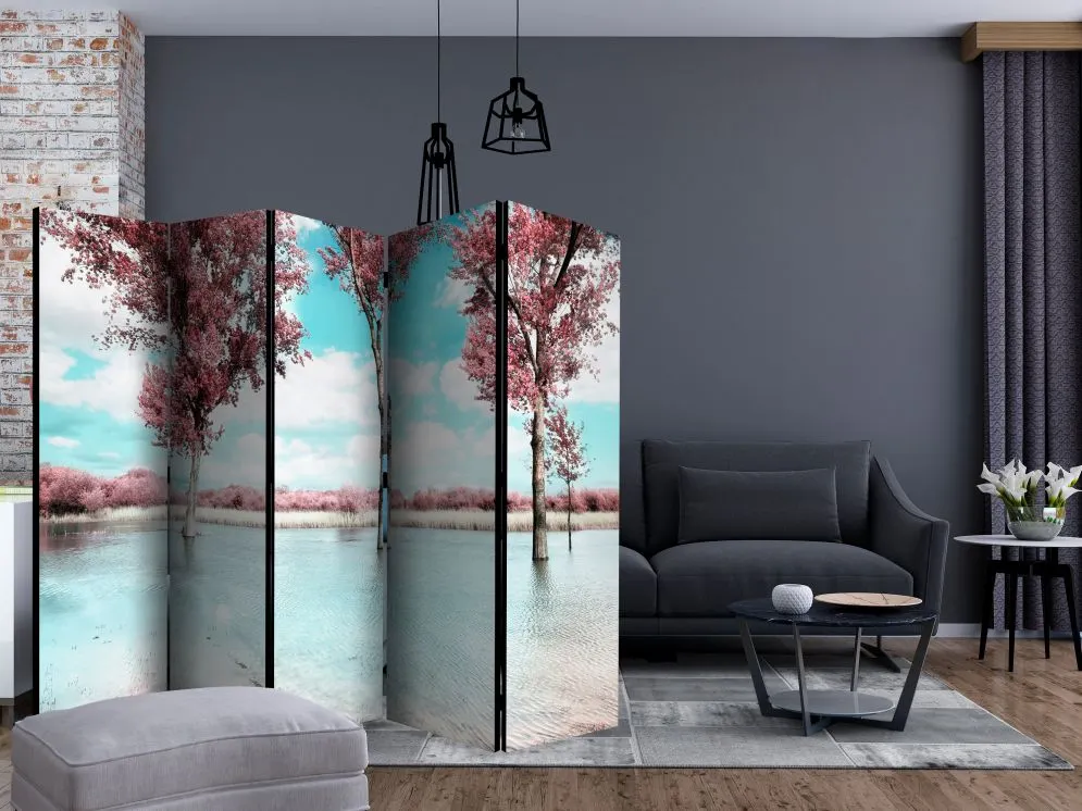 Parawan akustyczny Pejzaże 225x172 cm 3-częściowy szary | MIRAT.