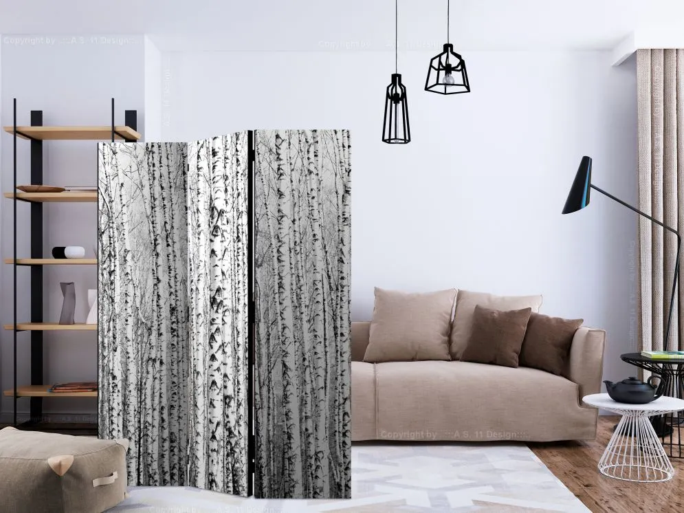 Parawan akustyczny Pejzaże 135x172 cm 3-częściowy czarny | MIRAT.