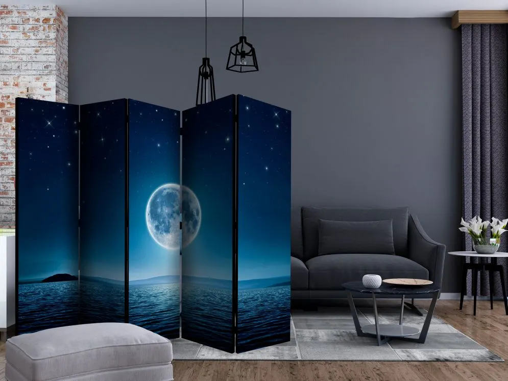 Parawan akustyczny Pejzaże 225x172 cm 5-częściowy niebieski | MIRAT.