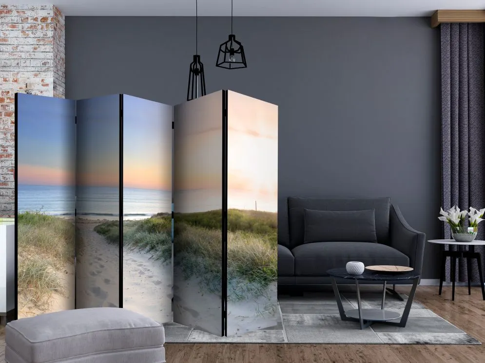 Parawan jednostronny Pejzaże 225x172 cm 5-częściowy szary | MIRAT.