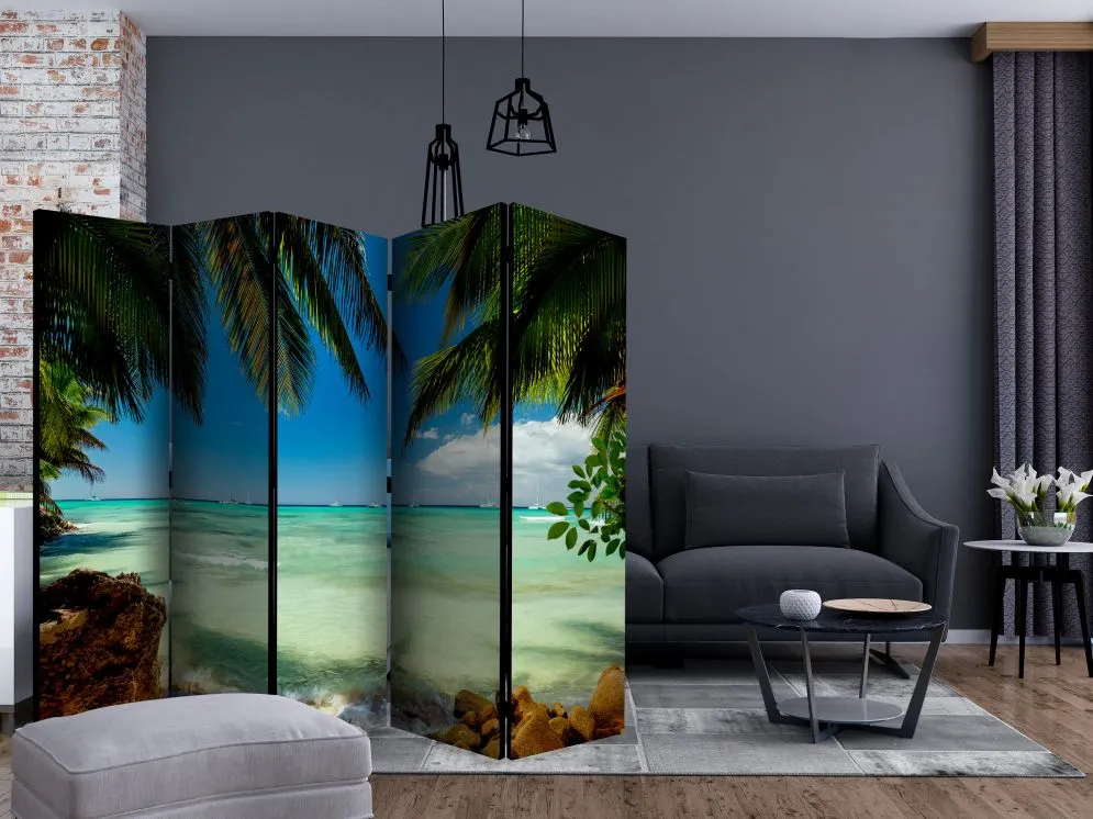 Parawan jednostronny Pejzaże 225x172 cm 5-częściowy zielony | MIRAT.