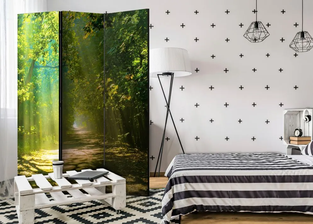Parawan dwustronny Pejzaże 135x172 cm 3-częściowy zielony | MIRAT.