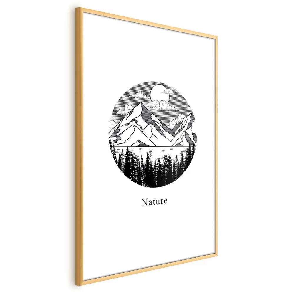 Plakat Zaginiona kraina 40x60 cm z ramą złotą z marginesem | MIRAT.